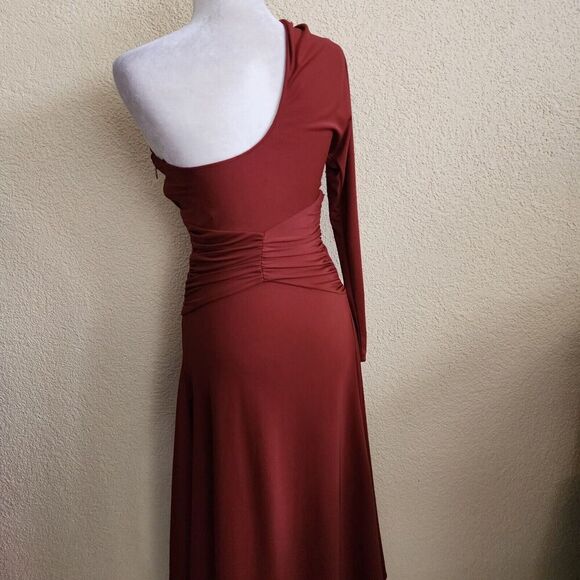 Tanya Taylor Off Shoulder “Wilona” Midi Dress Size 0 $595 Rust Brown valentines - Picture 11 of 12